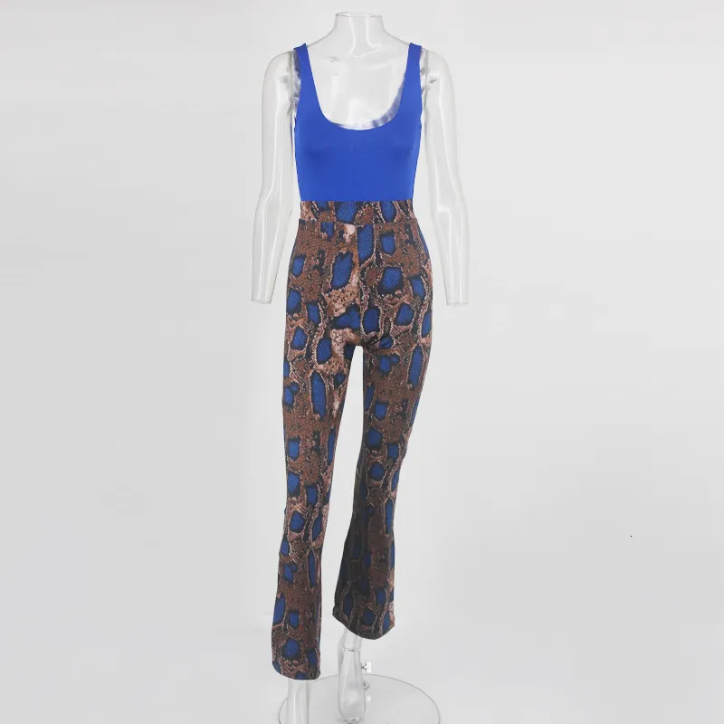 Women's Summer Casual Polyester V-Neck Backless Jumpsuit