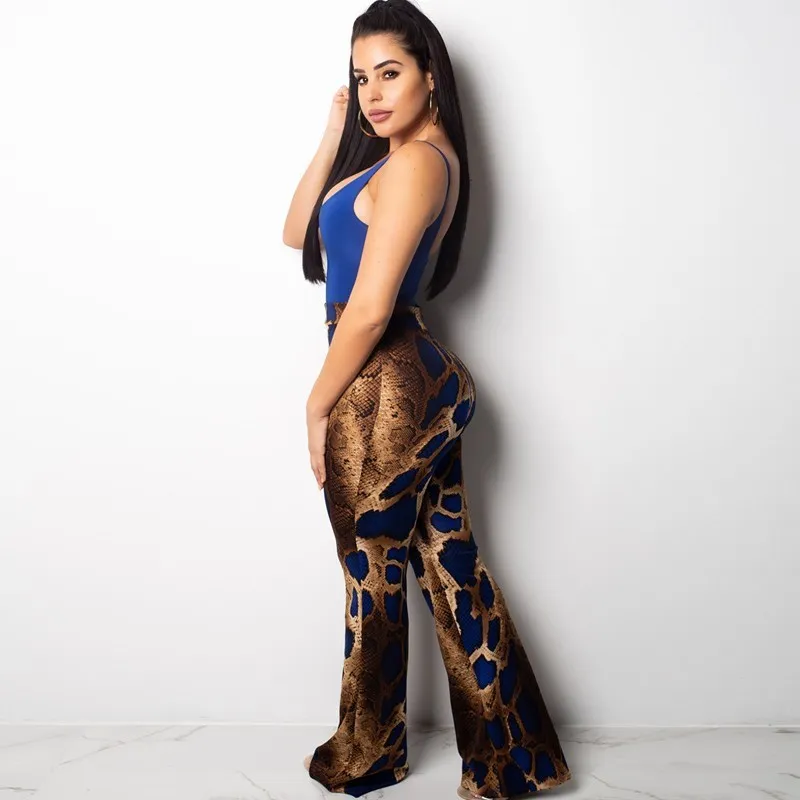 Women's Summer Casual Polyester V-Neck Backless Jumpsuit