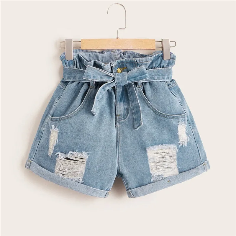 Women's Summer High-Waist Denim Shorts