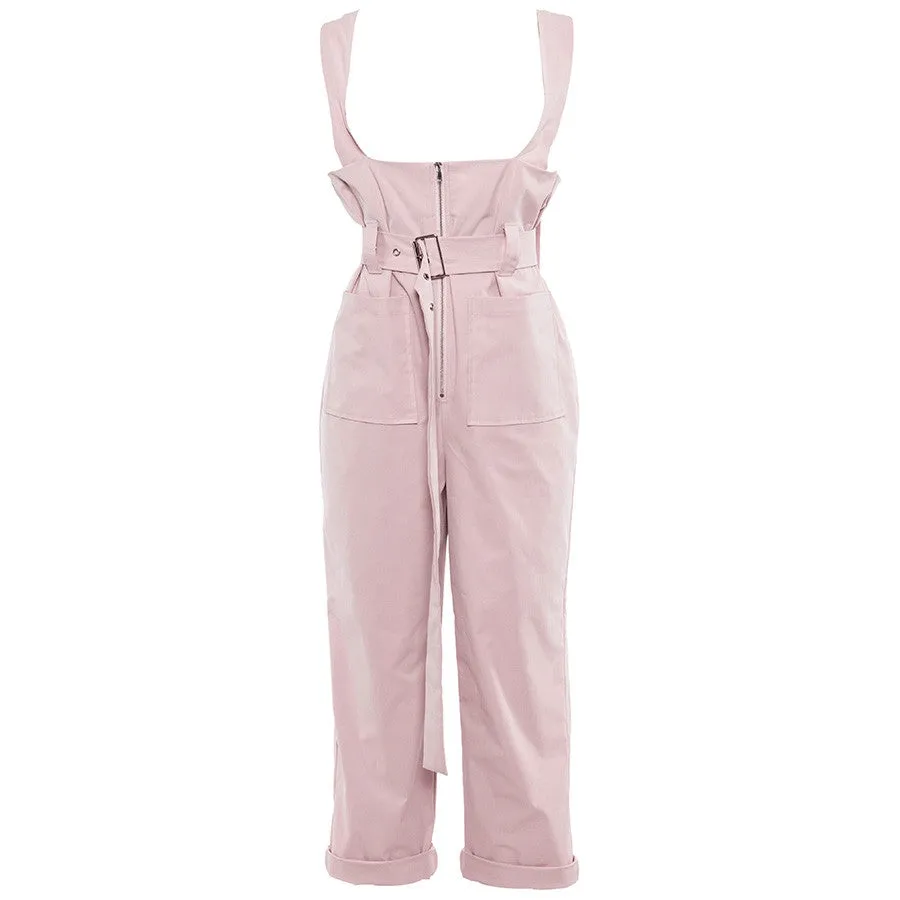 Women's Summer/Autumn Strappy Jumpsuit With Pockets