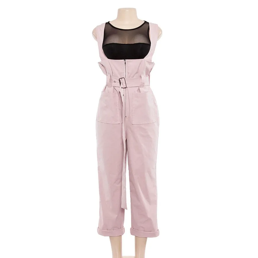 Women's Summer/Autumn Strappy Jumpsuit With Pockets