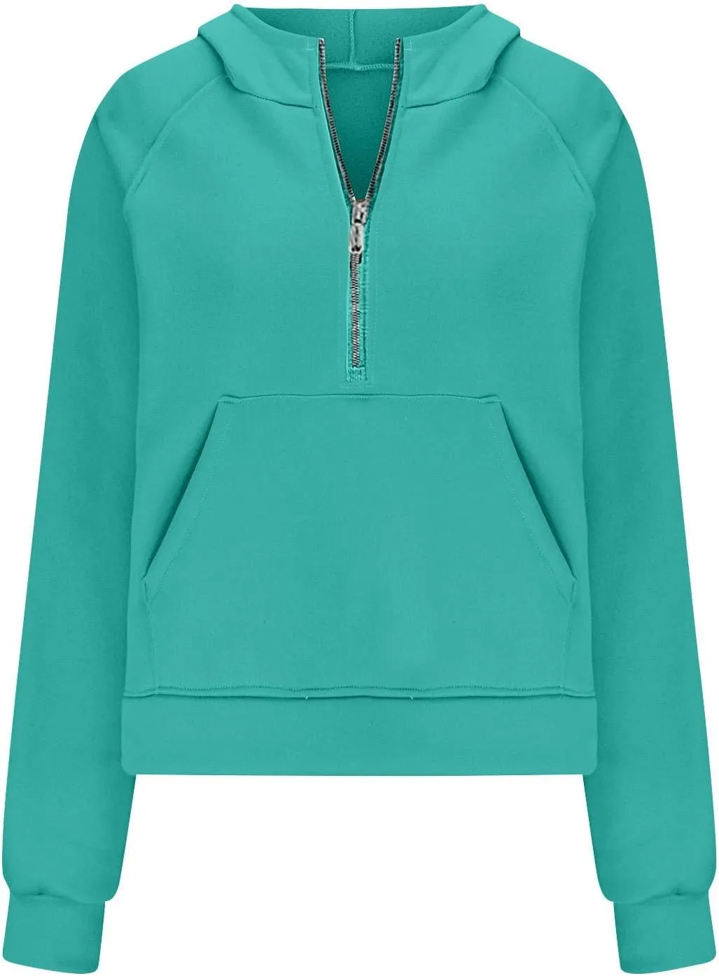 Womens Tops 2024 Winter Long Sleeve Pocket Sweatshirts Sweater Solid Half Zip Fleece Cropped Hoodies Pullover Blouse