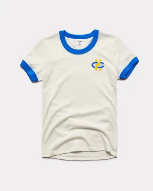 Women's UMKC Roos White & Blue Vintage Ringer T-Shirt