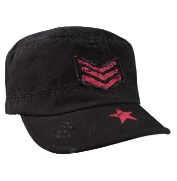 Women's Vintage Style Stripes & Stars Adjustable Fatigues Cap