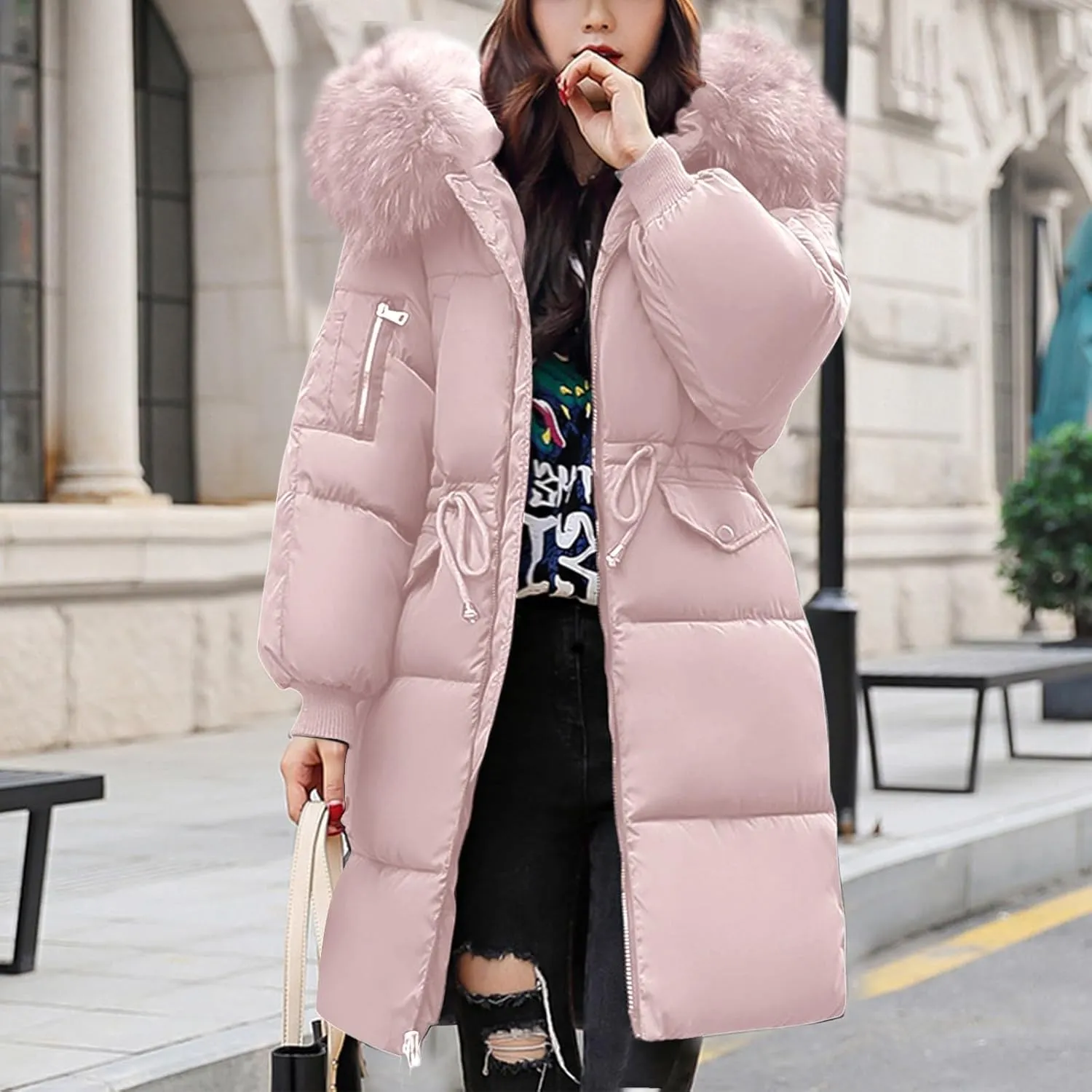 Women's Warm Winter Coats Oversized Shearling Fleece Fleece Jackets Outerwear Windproof Windbreaker Hooded Coats