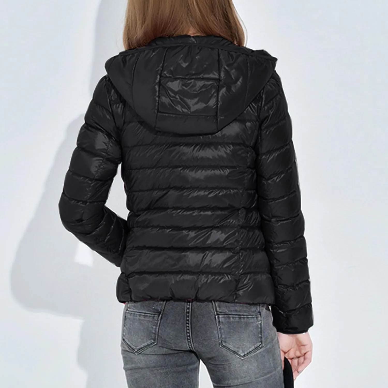 Womens Winter Coats Hooded Lightweight Packable Puffer Jackets Casual Warm Down Coats Parka Quilted Jackets Outerwear
