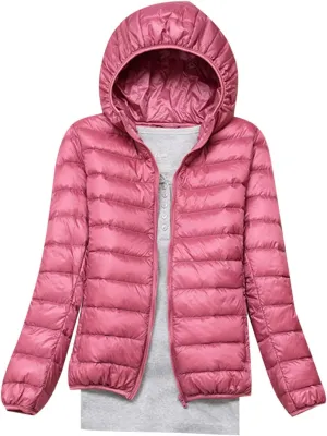 Womens Winter Coats Hooded Lightweight Packable Puffer Jackets Casual Warm Down Coats Parka Quilted Jackets Outerwear
