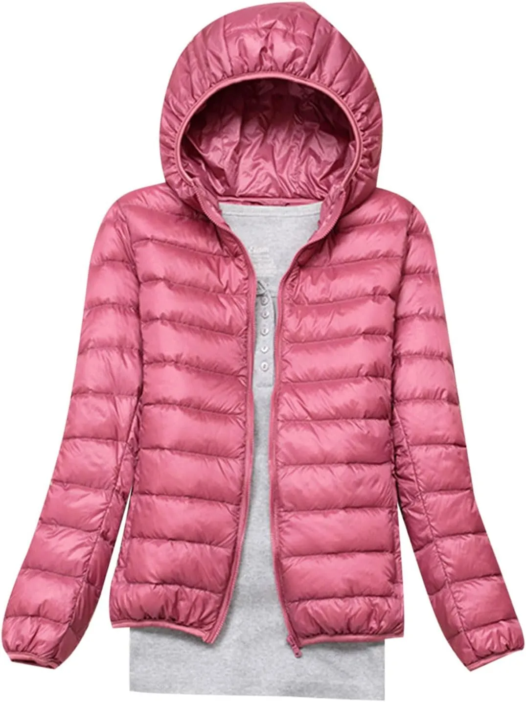 Womens Winter Coats Hooded Lightweight Packable Puffer Jackets Casual Warm Down Coats Parka Quilted Jackets Outerwear