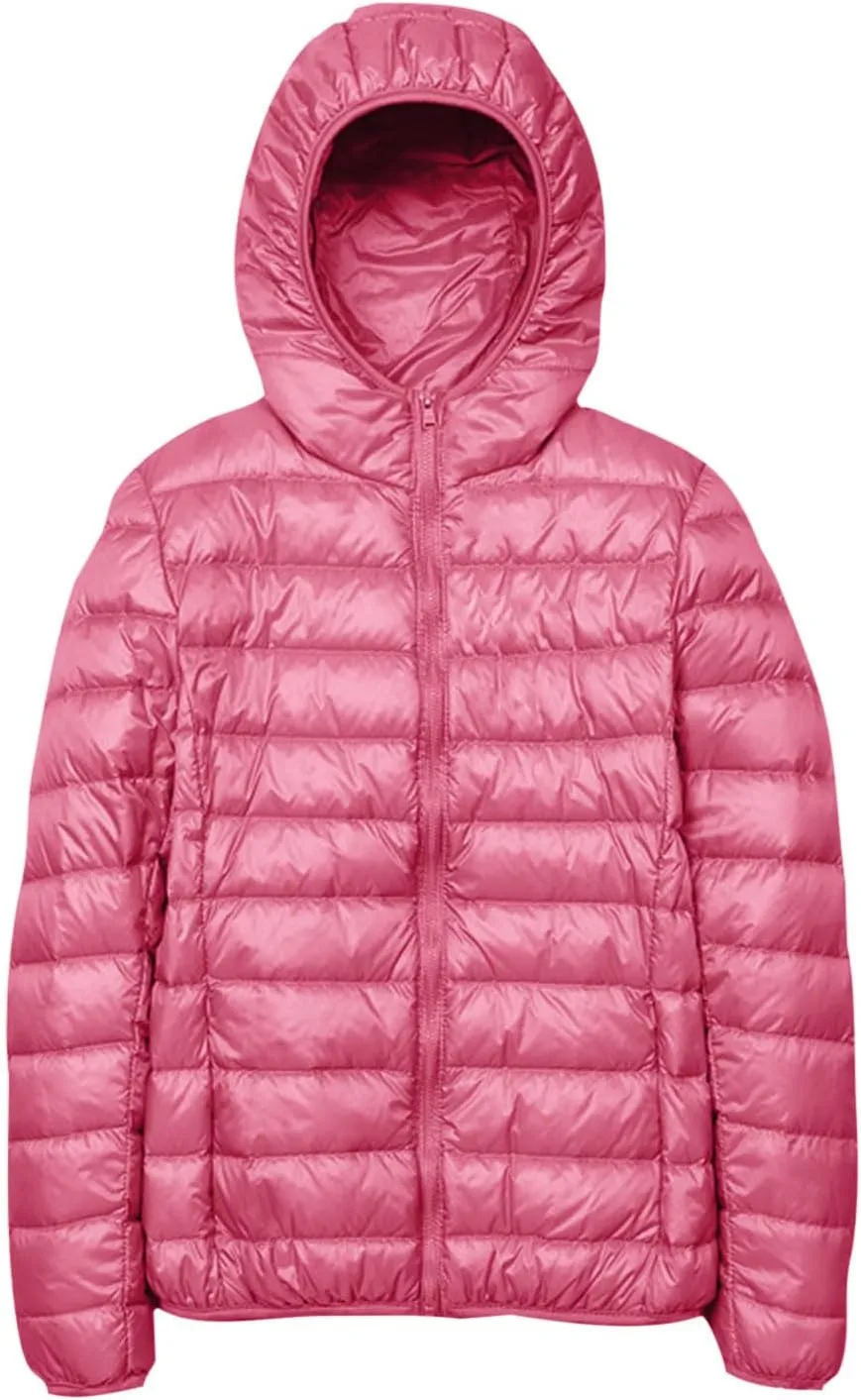 Womens Winter Coats Hooded Lightweight Packable Puffer Jackets Casual Warm Down Coats Parka Quilted Jackets Outerwear