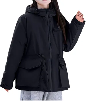 Women's Winter Windproof Coats Teen Girls Thicken Puffer Down Jackets Heavyweight Quilted Jackets Outerwear With Hood