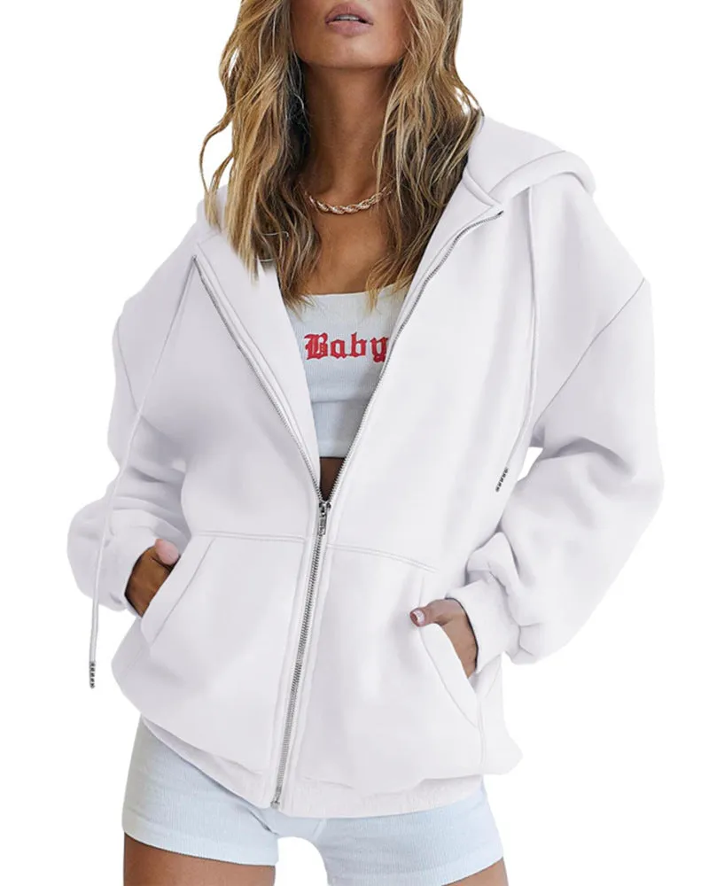 Womens Zip Up Y2K Hoodies