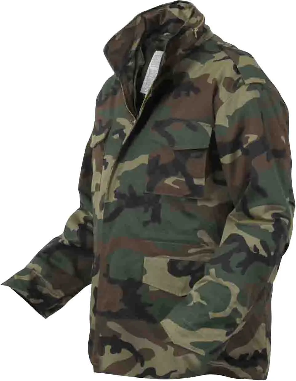 Woodland Camouflage  - Tactical M-65 Field Jacket Army Coat M1965 - Poly/Cotton with Liner