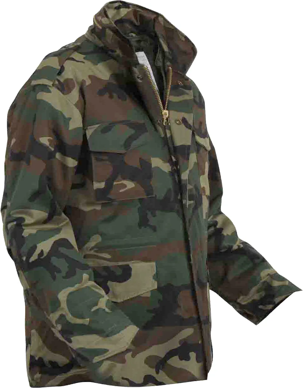 Woodland Camouflage  - Tactical M-65 Field Jacket Army Coat M1965 - Poly/Cotton with Liner