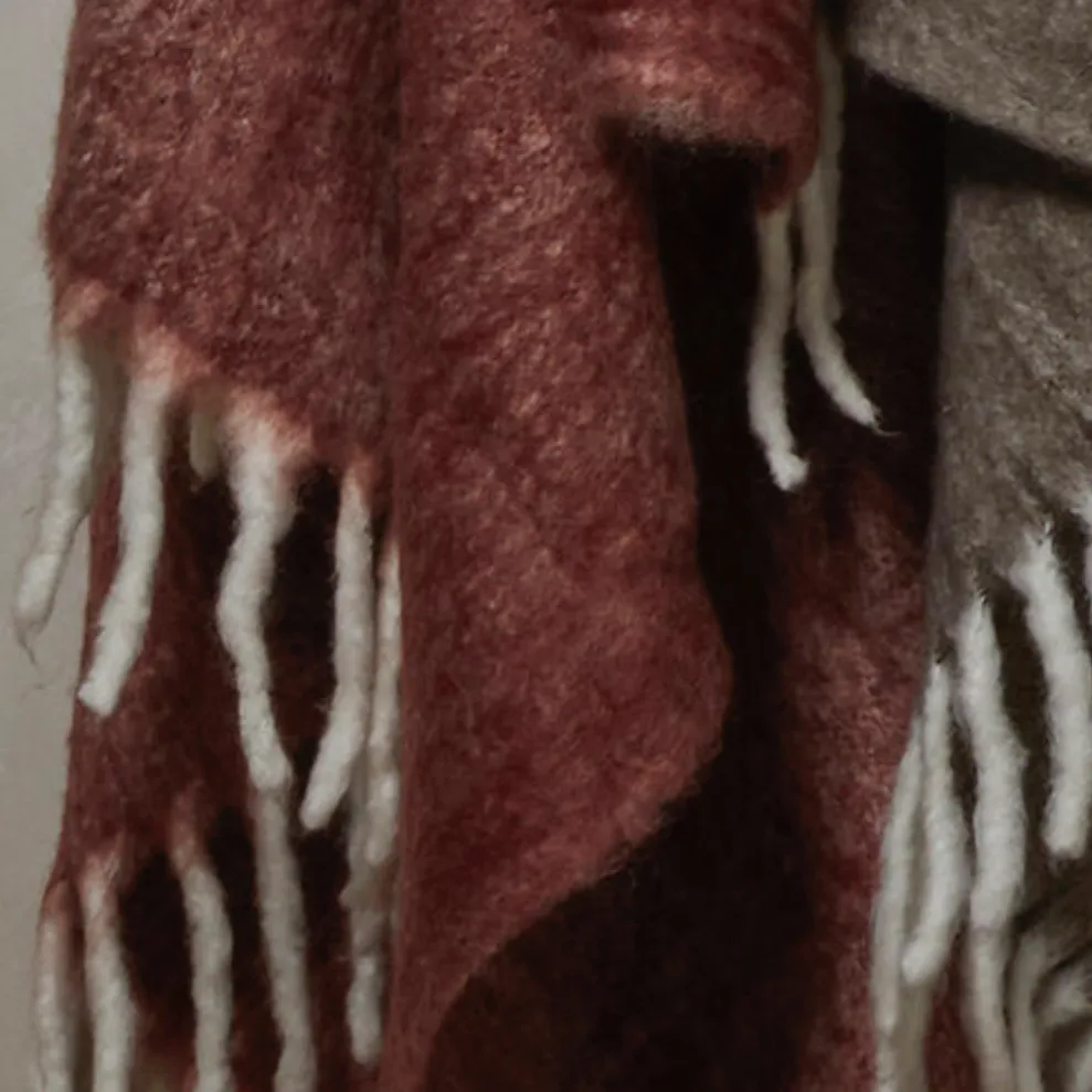 Wool Blend Lambs Tail Throw Blankets