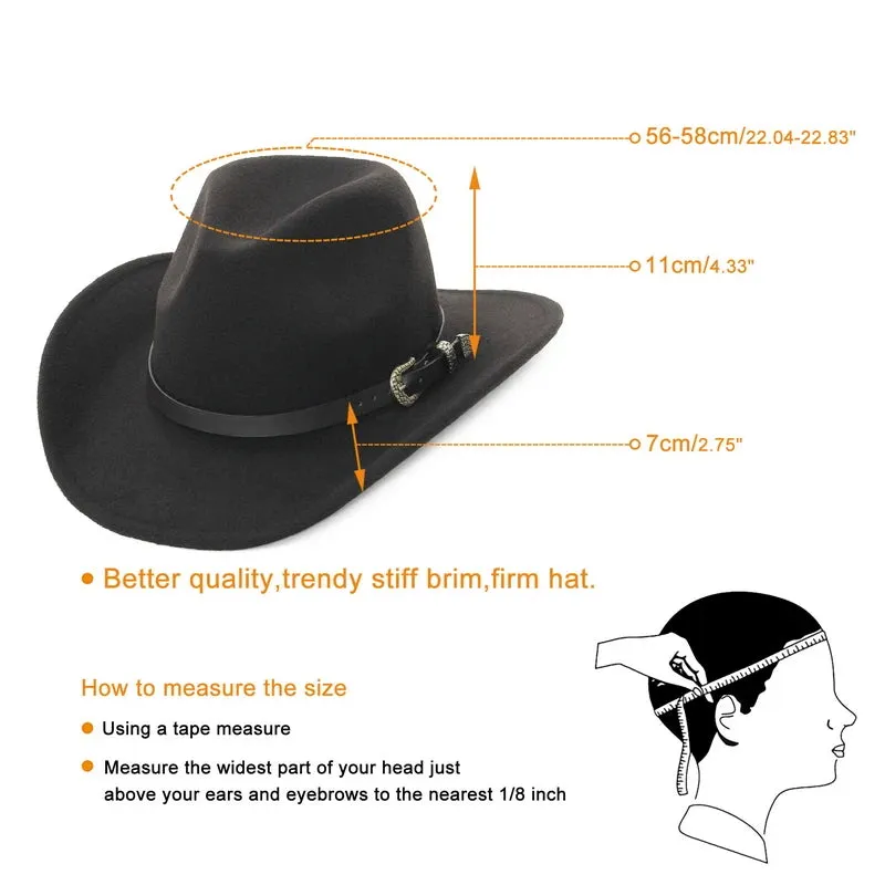Wool Blended Western Cowboy Hat