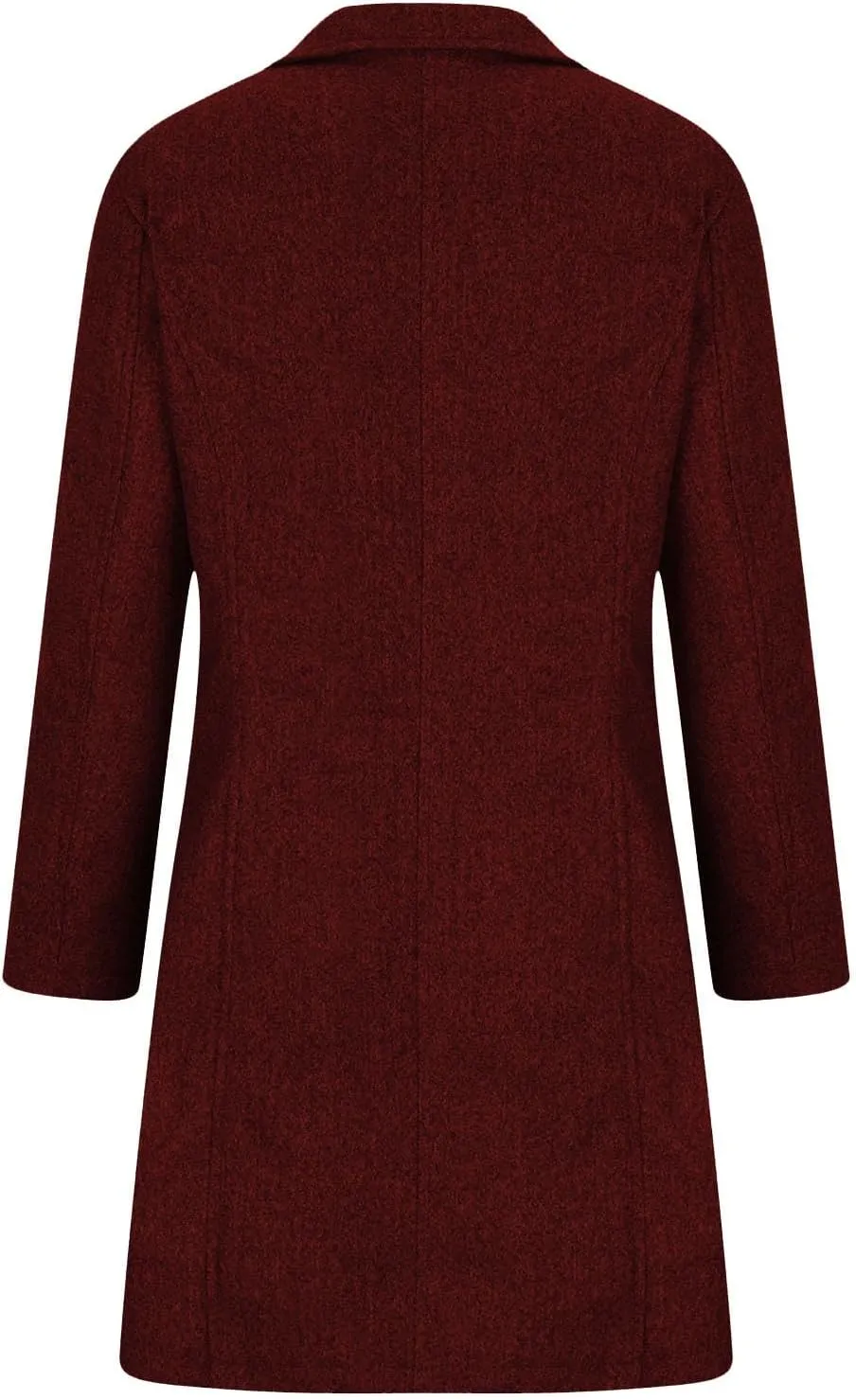 Wool Pea Coats for Women Winter Casual Thicken Wool Blend Stand Collar Single Breasted Pea Coat with Pockets