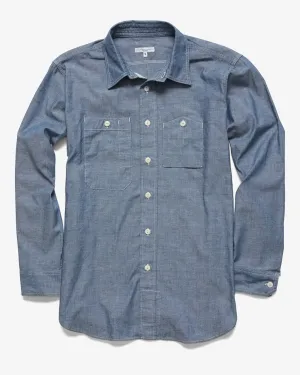 WORK SHIRT BLUE COTTON CHAMBRAY