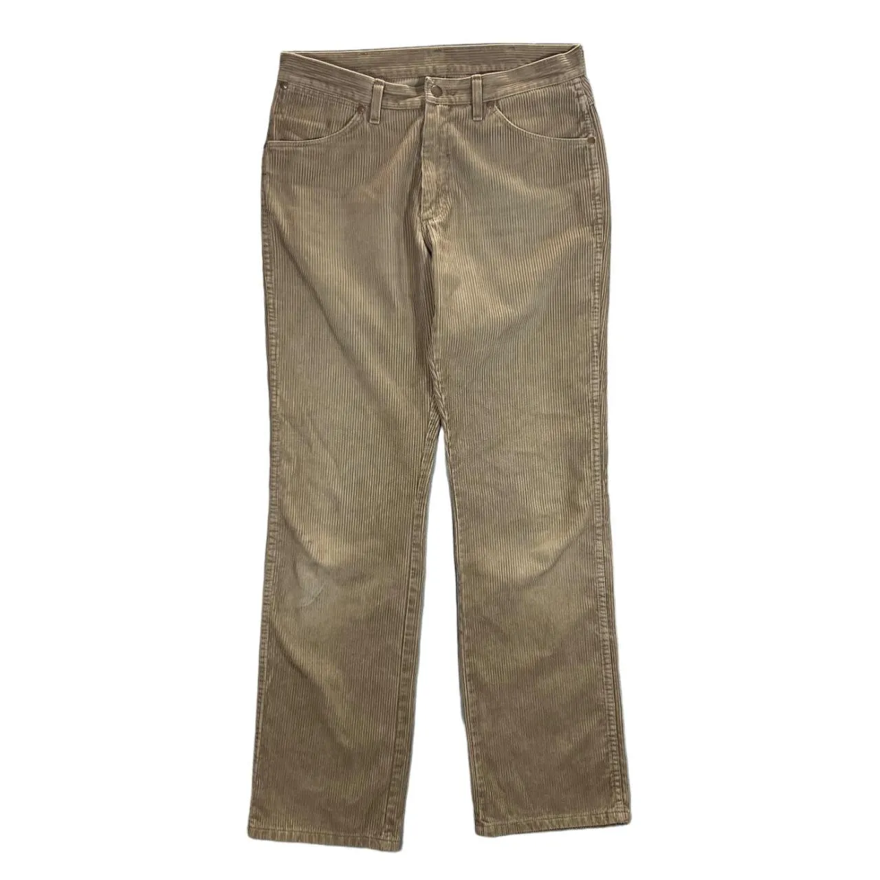 WRANGLER Classic Brown Tan Corduroy Cord Straight Leg Regular Fit Trousers