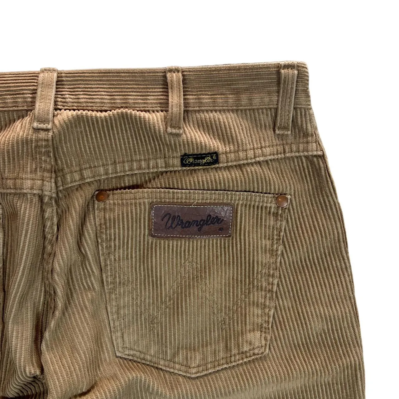 WRANGLER Classic Brown Tan Corduroy Cord Straight Leg Regular Fit Trousers