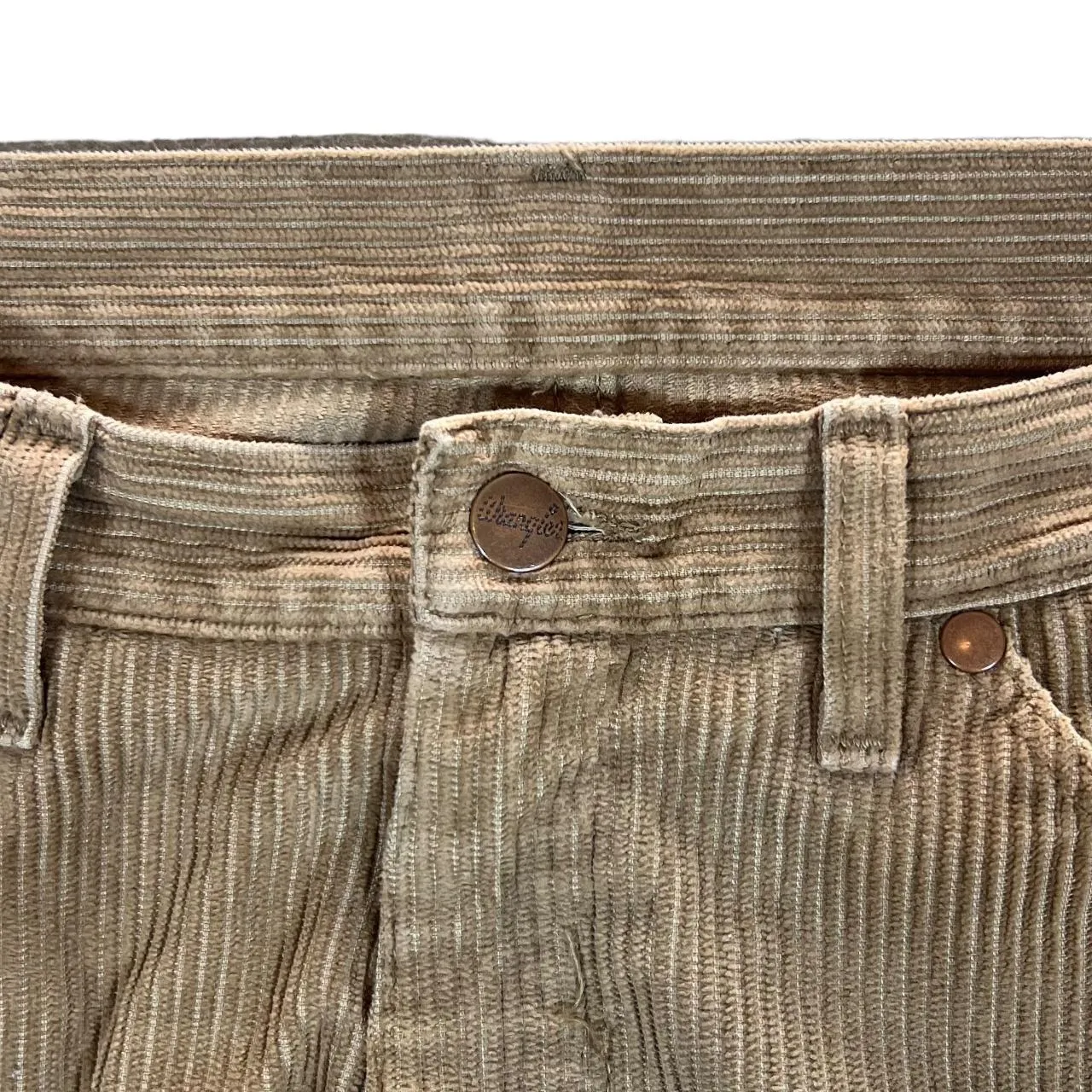 WRANGLER Classic Brown Tan Corduroy Cord Straight Leg Regular Fit Trousers