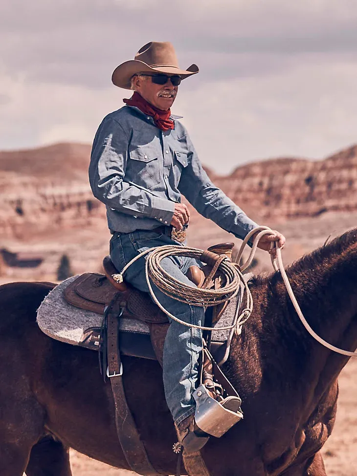 Wrangler Men's Cowboy Cut Denim Western Shirt