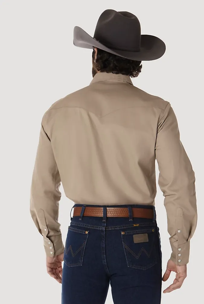 Wrangler Mens Khaki Work Shirt Style MS70319