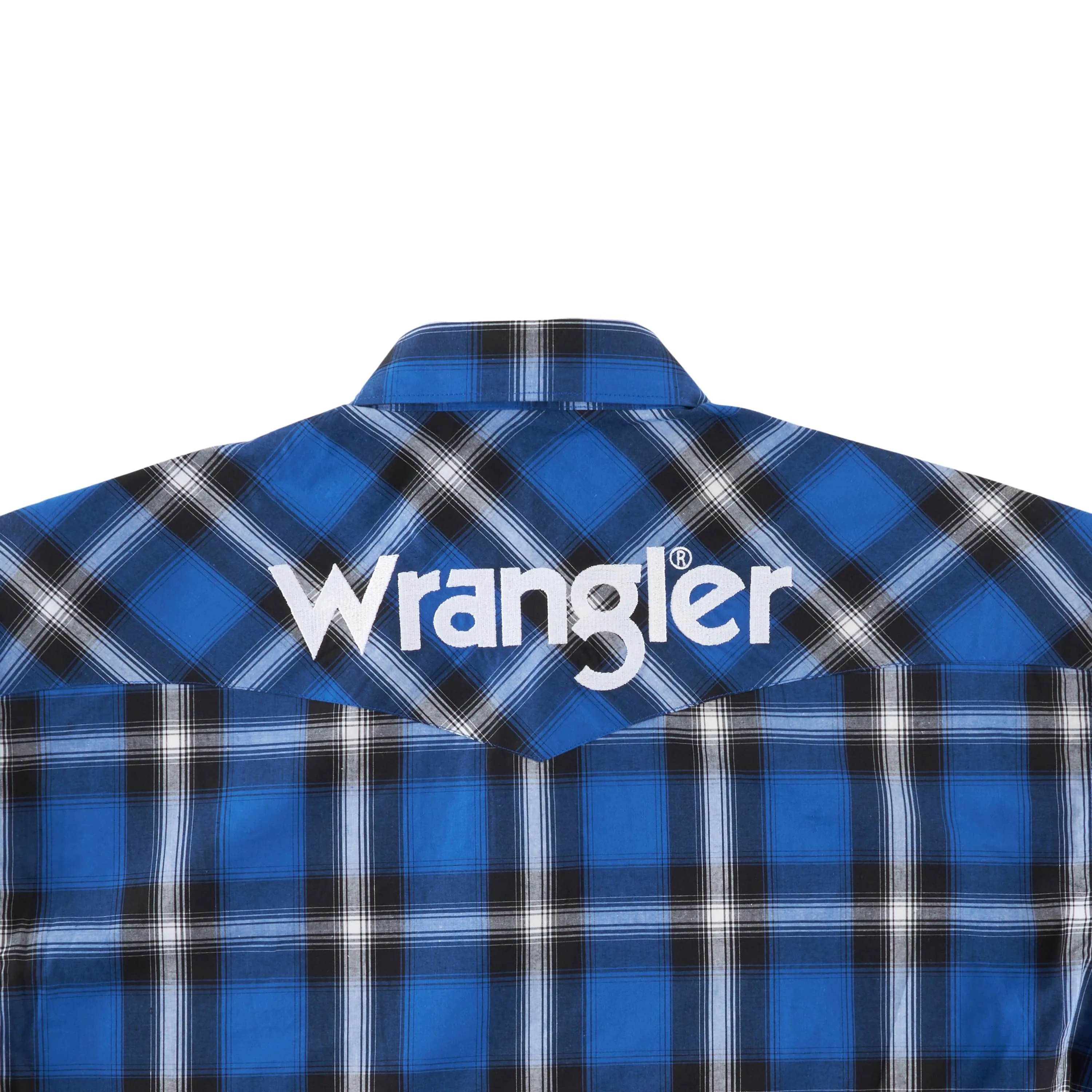 Wrangler Men's Logo Blue Long Sleeve Button Down Shirt 112318503