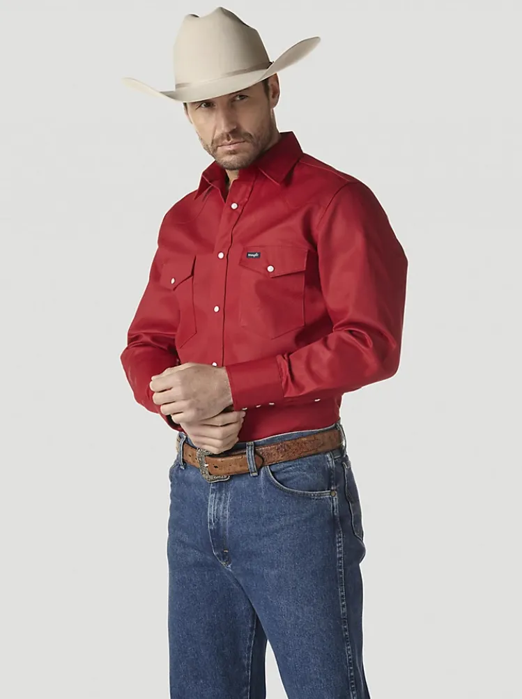 Wrangler Mens Red Work Shirt Style MS70619