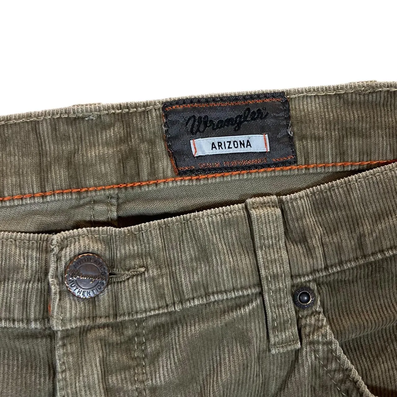 WRANGLER "Arizona" Classic Brown Corduroy Cord Straight Leg Trousers