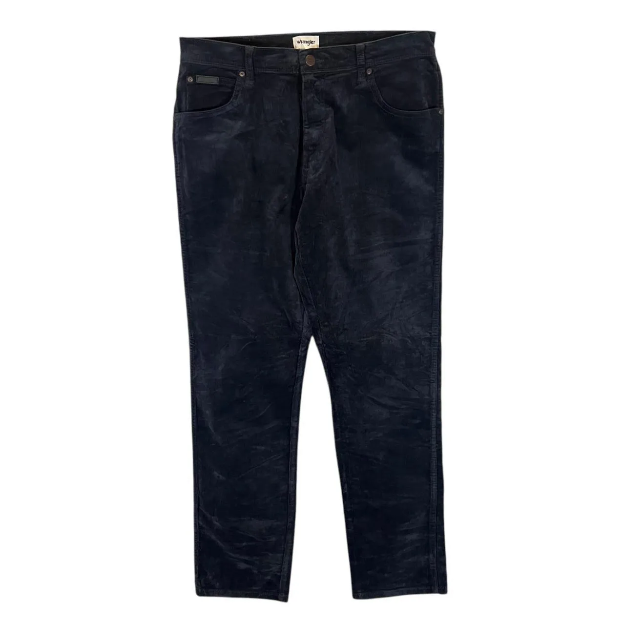 WRANGLER "Texas Slim" Classic Black Corduroy Cord Straight Leg Trousers