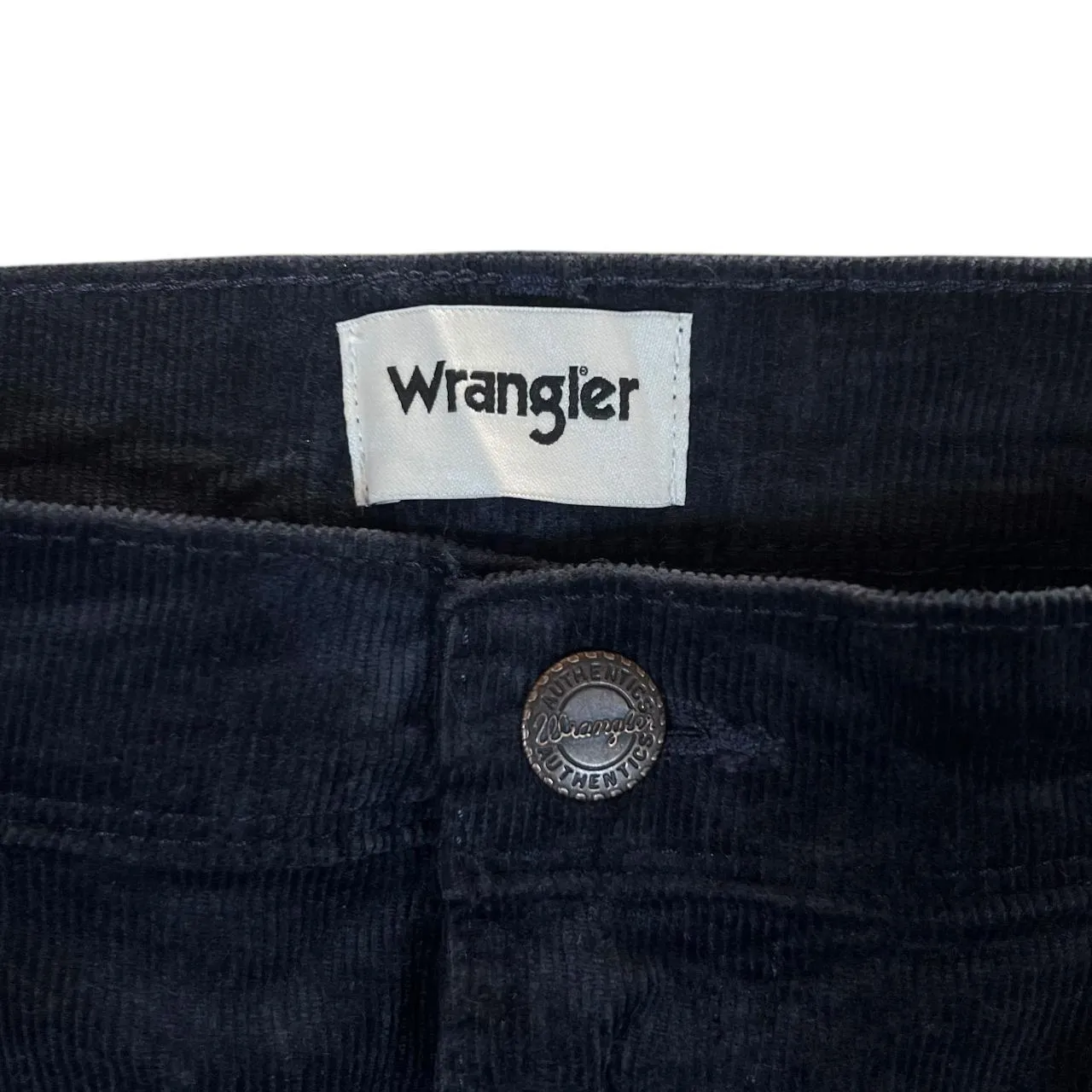 WRANGLER "Texas Slim" Classic Black Corduroy Cord Straight Leg Trousers