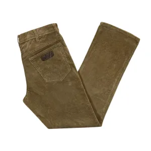 WRANGLER "Texas Stretch" Classic Brown Corduroy Cord Straight Leg Trousers