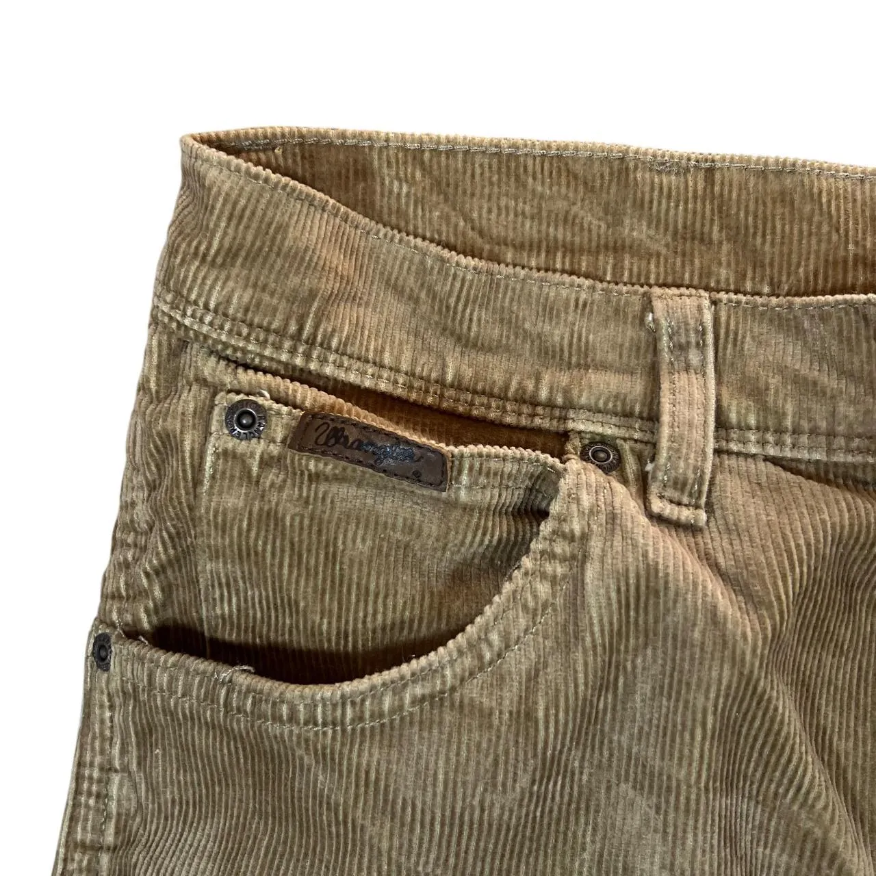 WRANGLER "Texas Stretch" Classic Brown Corduroy Cord Straight Leg Trousers