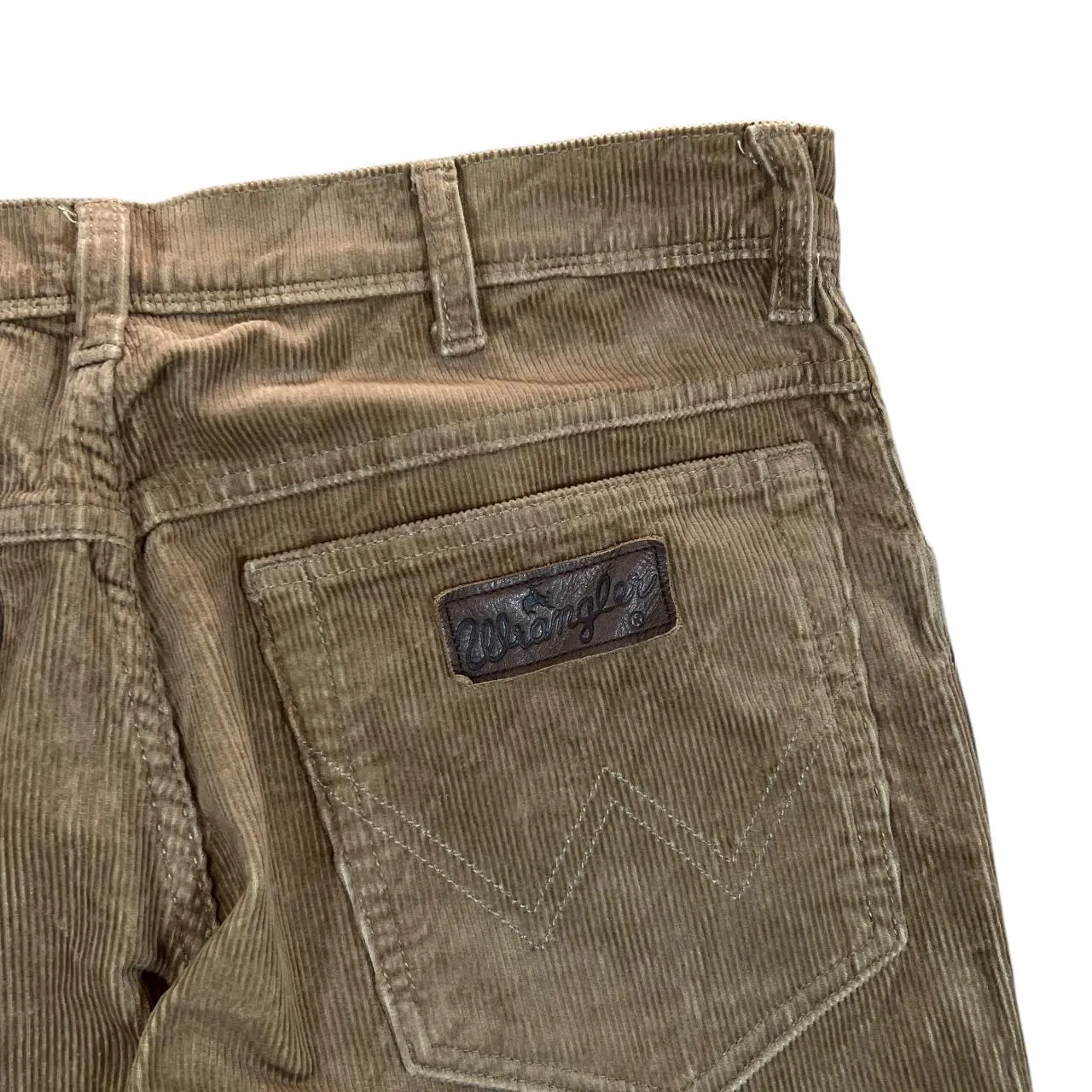WRANGLER "Texas Stretch" Classic Brown Corduroy Cord Straight Leg Trousers