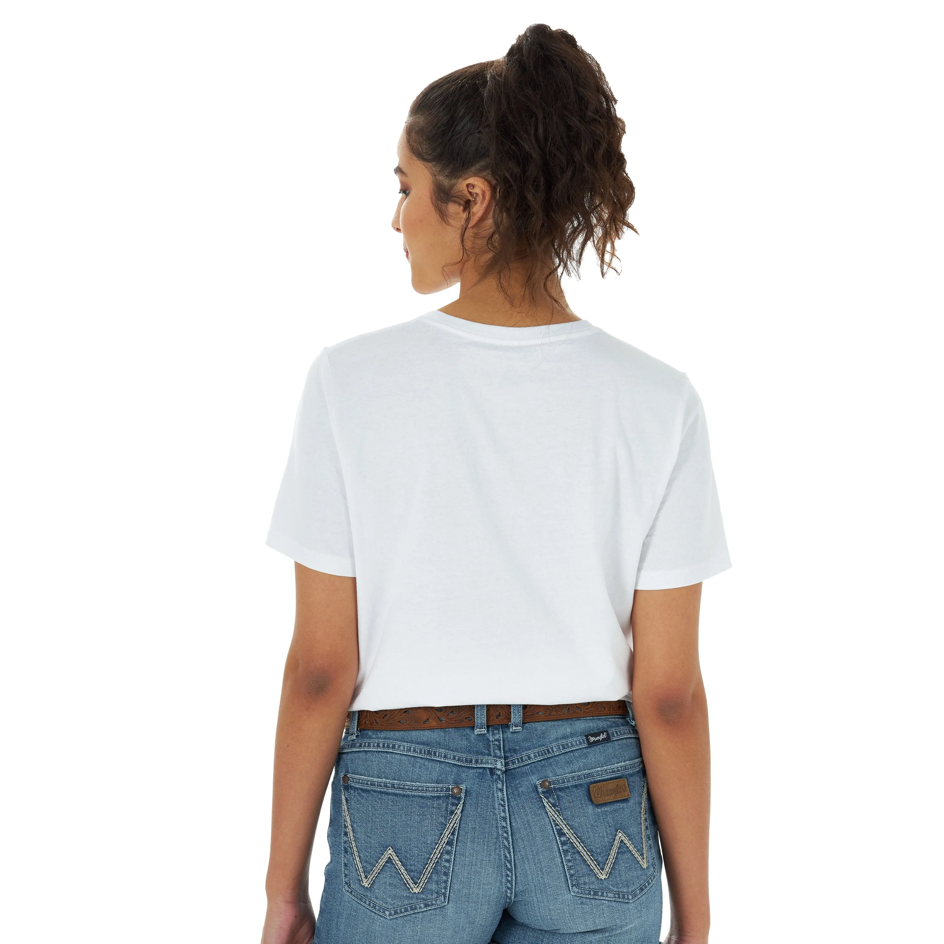 Wrangler Women's Retro Rodeo Cowboy White Graphic Tee - LWK570W