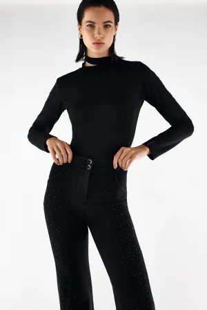 (WRUP29RF324-J7N) Regular Waist WR.UP® Flared Jeans with Rhinestones Details
