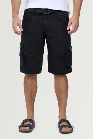 X RAY Men's Belted Twill Tape 12.5" Inseam Knee Length Cargo Shorts