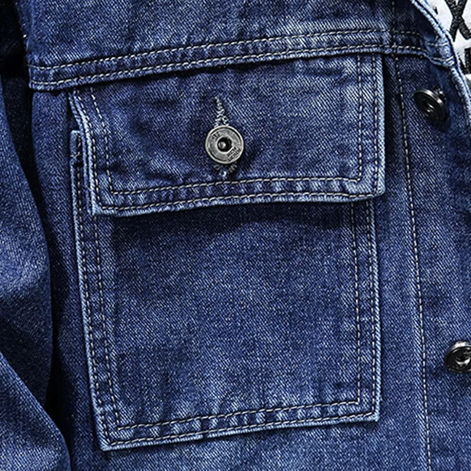 Xiaojmake Men's Distressed Denim Jacket Hooded Button Down Jean Coat Casual Fashion Long Sleeve Trucker Jackets Outwear