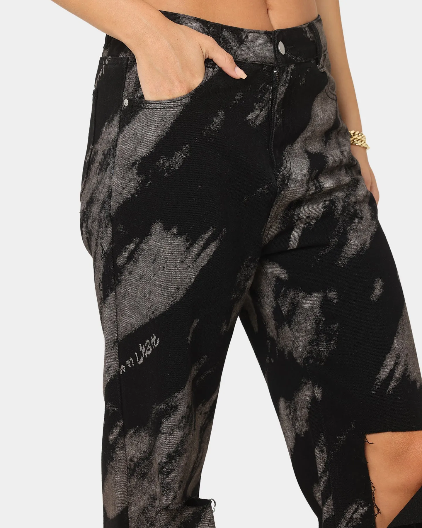 XXIII Women's Freya White Wash Jeans Black/White