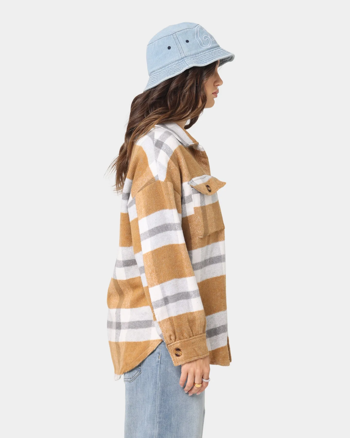 XXIII Women's Rodez Plaid Button Up Brown/White