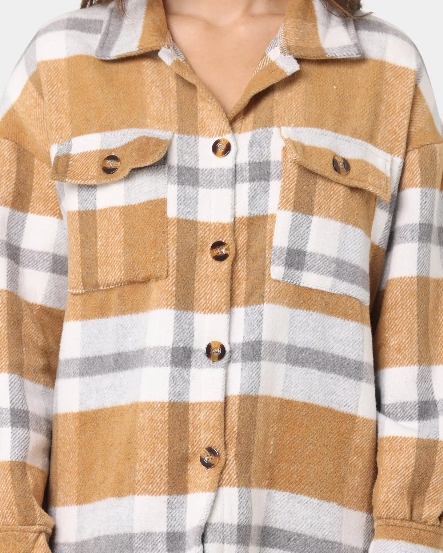 XXIII Women's Rodez Plaid Button Up Brown/White