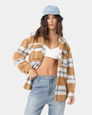 XXIII Women's Rodez Plaid Button Up Brown/White