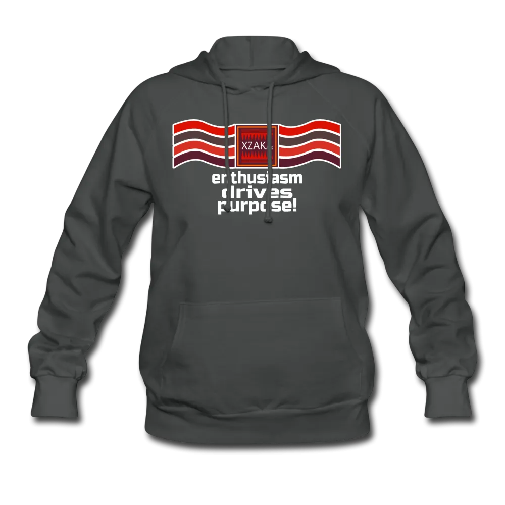 XZAKA Women "Enthusiasm Drives Purpose" Motivational Hoodie - W1303