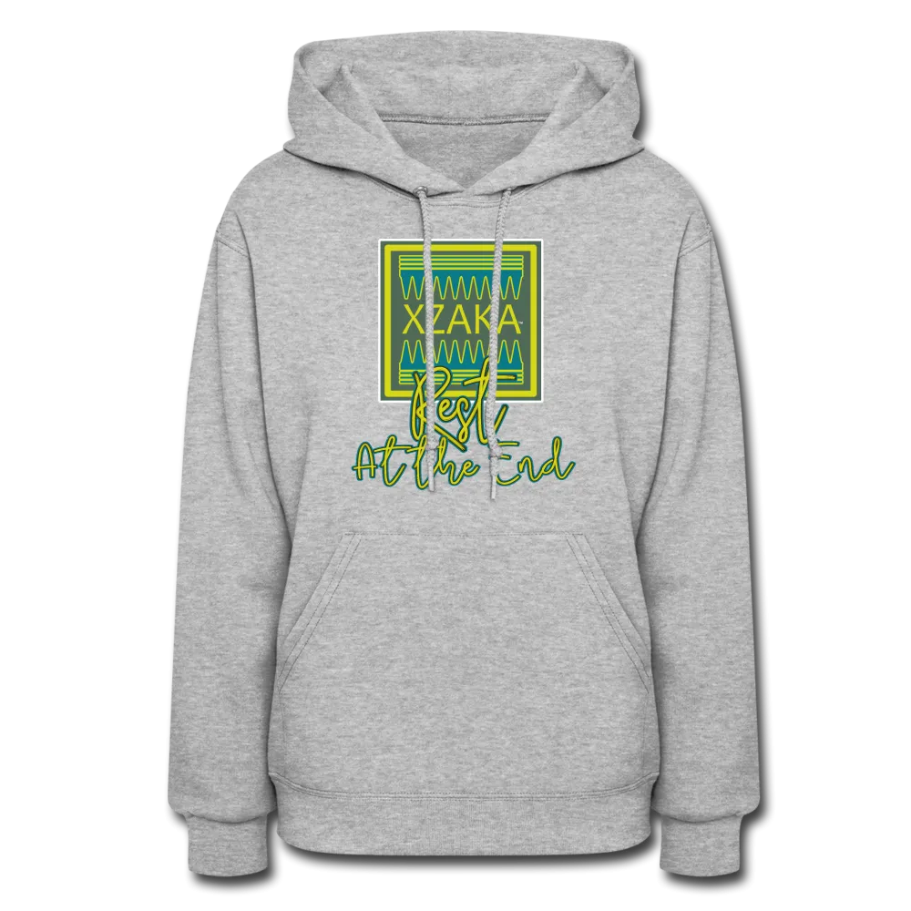 XZAKA - Women "Rest at the End" Motivational Hoodie -BK 5030