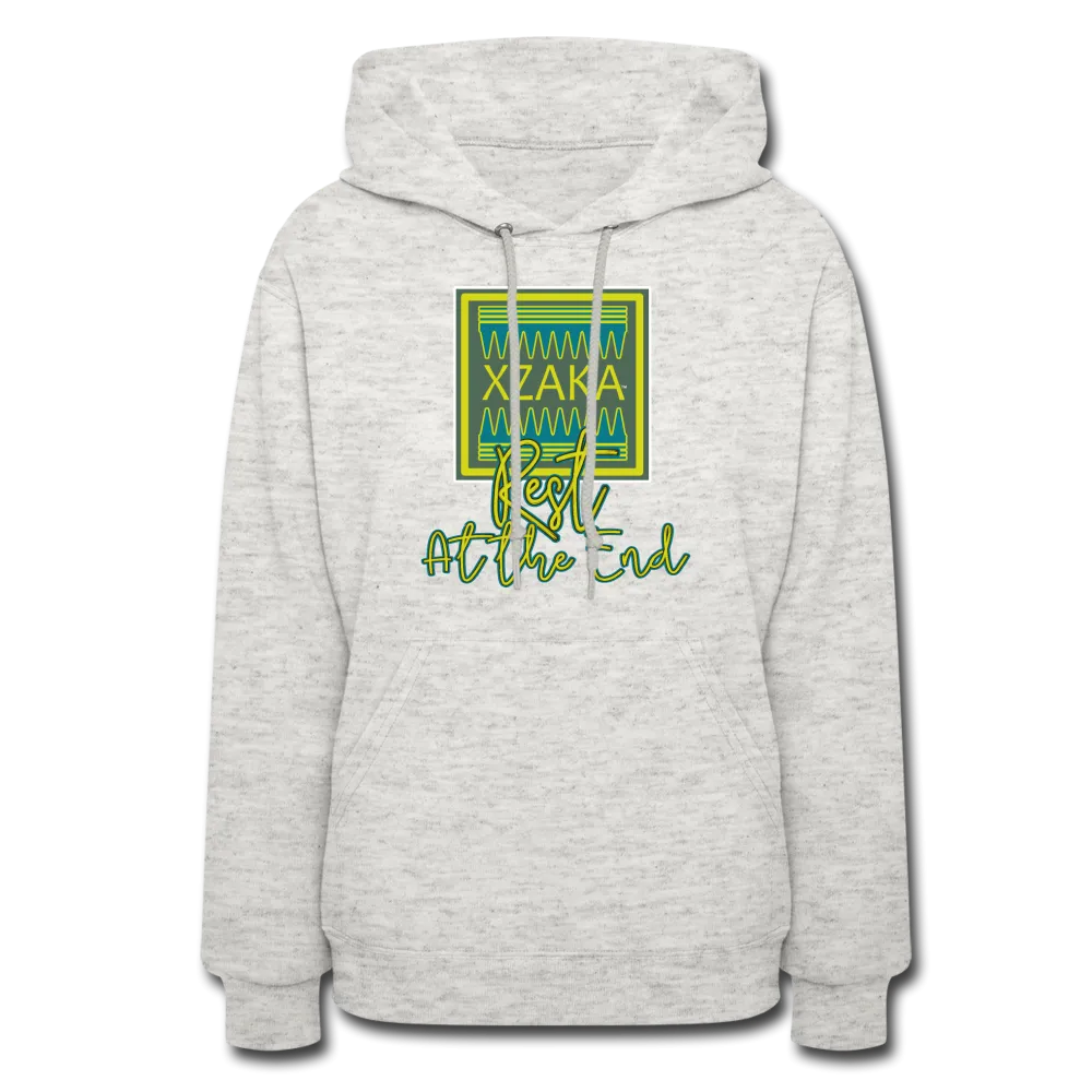 XZAKA - Women "Rest at the End" Motivational Hoodie -BK 5030