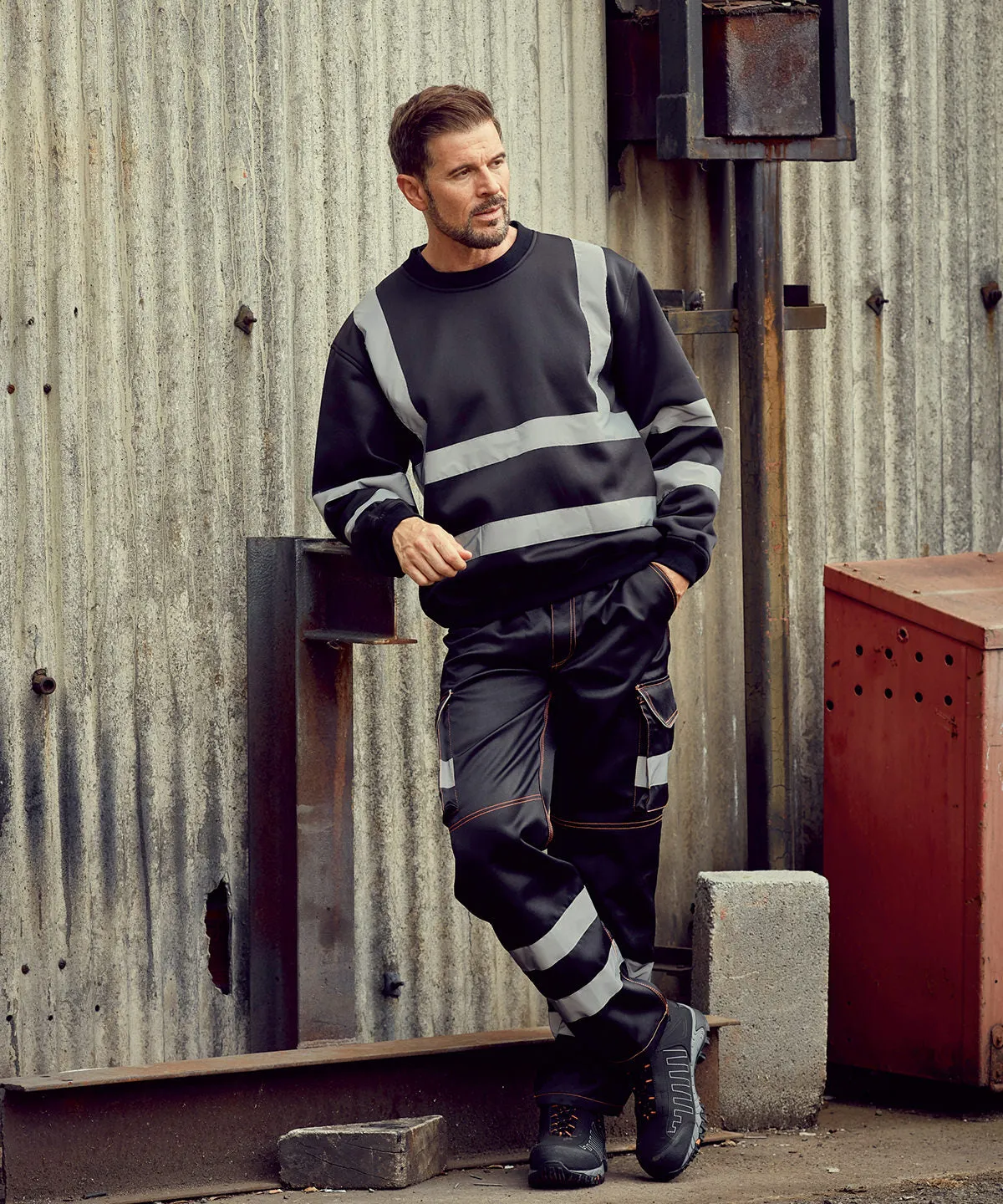 Yellow/Navy - Hi-vis sweatshirt (HVJ510)