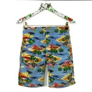 YIGGA Tropical Hawaiian Bermuda Surf Pattern Shorts