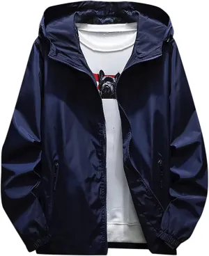 Ymosrh Coat for Men Men's Autumn Winter Casual Color Plus Size Hoodie Zipper Outdoor Sport Coat Jackets