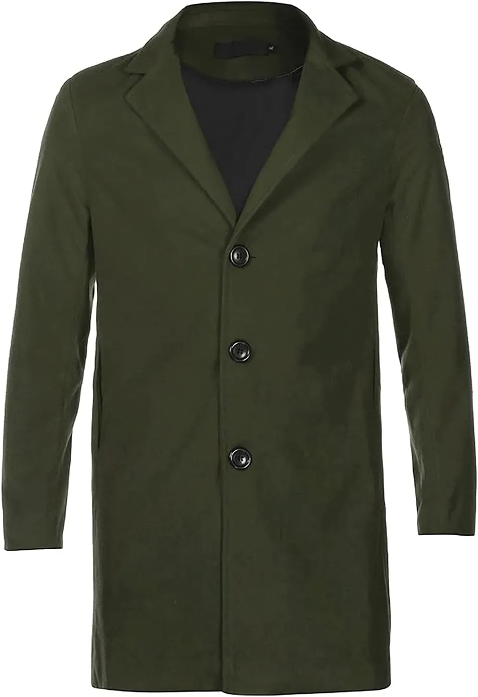 Ymosrh Winter Jackets for Men Formal Single Breasted Figuring Overcoat Long Wool Warm Jacket Outwear Mens