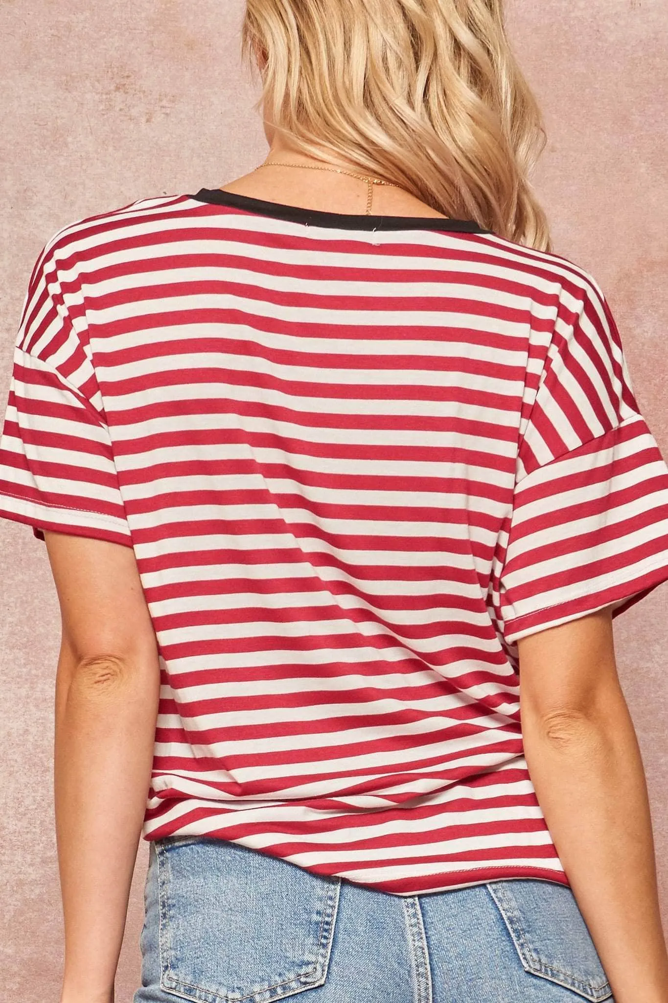 Young American Vintage Striped Graphic Ringer Tee